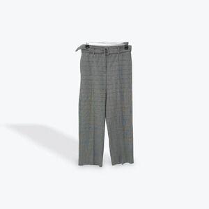 MNG Basics Women's Plaid Trousers Wide Leg‎ High Waist Business Casual Career